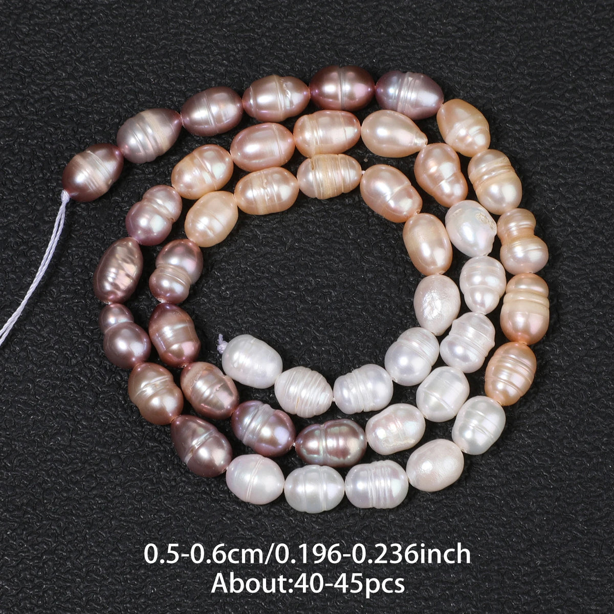 Natural Freshwater Pearl Loose Beads – Pink White Purple Rice Shape
