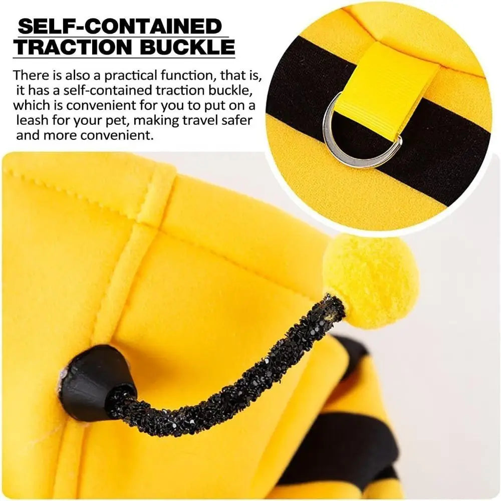 Pet Bee Costume Hoodie – Warm Striped Cat & Dog Cosplay
