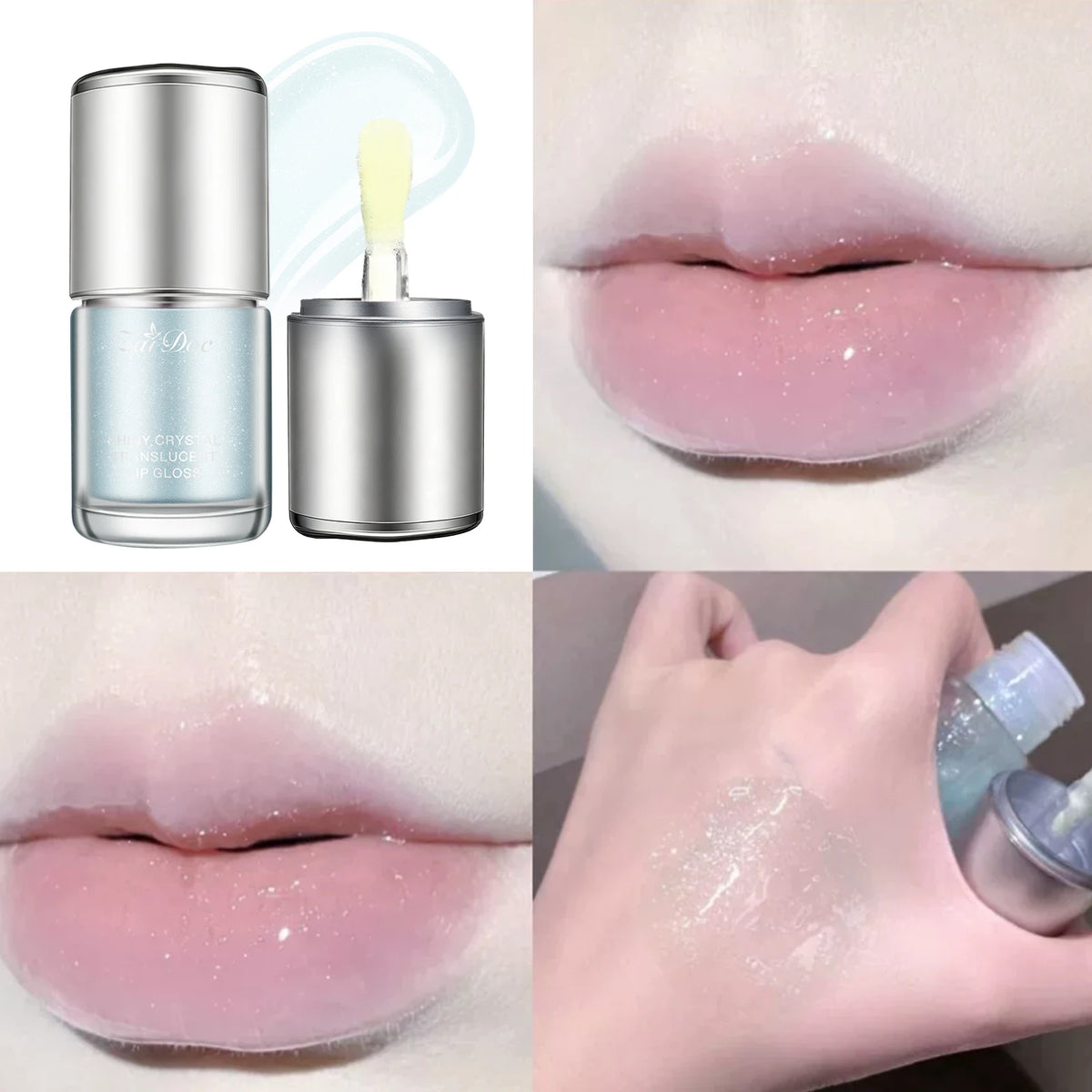 ZaiDoc 5-Color Crystal Lip Gloss Set – High Shine & Hydrating