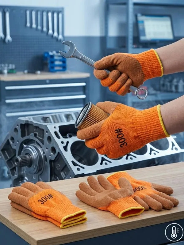 Winter Thermal Work Gloves – Fleece-Lined Nylon Latex Safety Grip