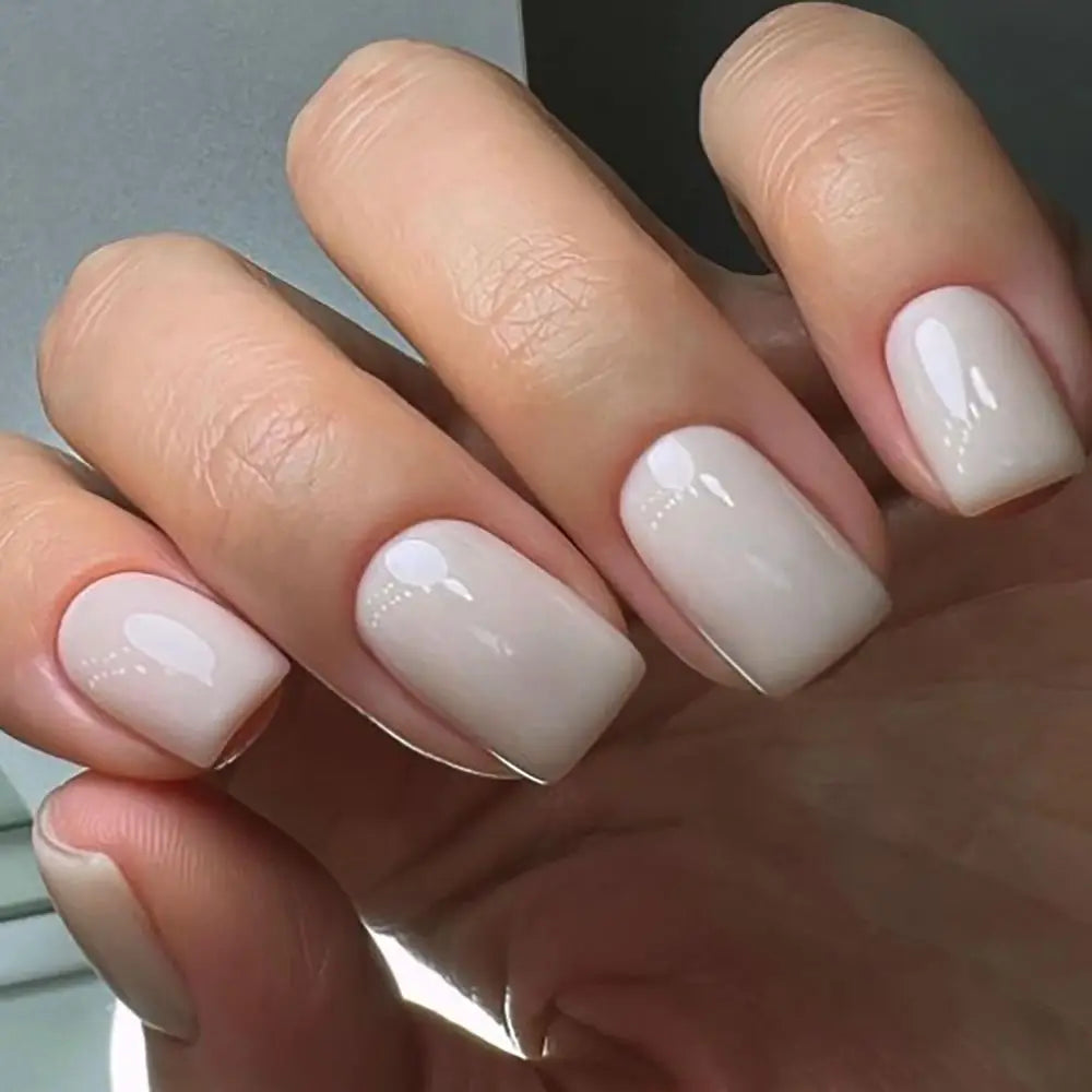 Square Press-On Nails – Nude Pink Full Cover 24pcs | SAMMY