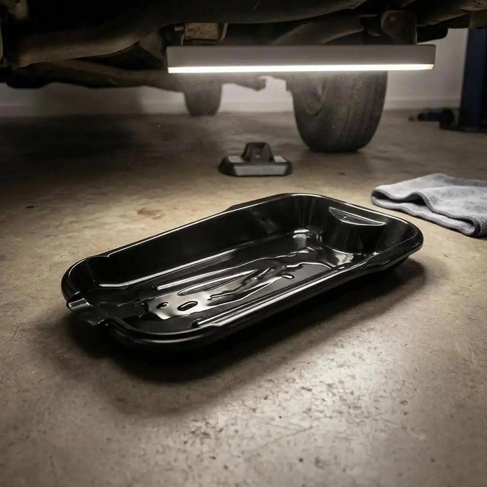 Wide-Mouth Oil Drain Pan 2.5L – Low-Profile Garage Drain Tray