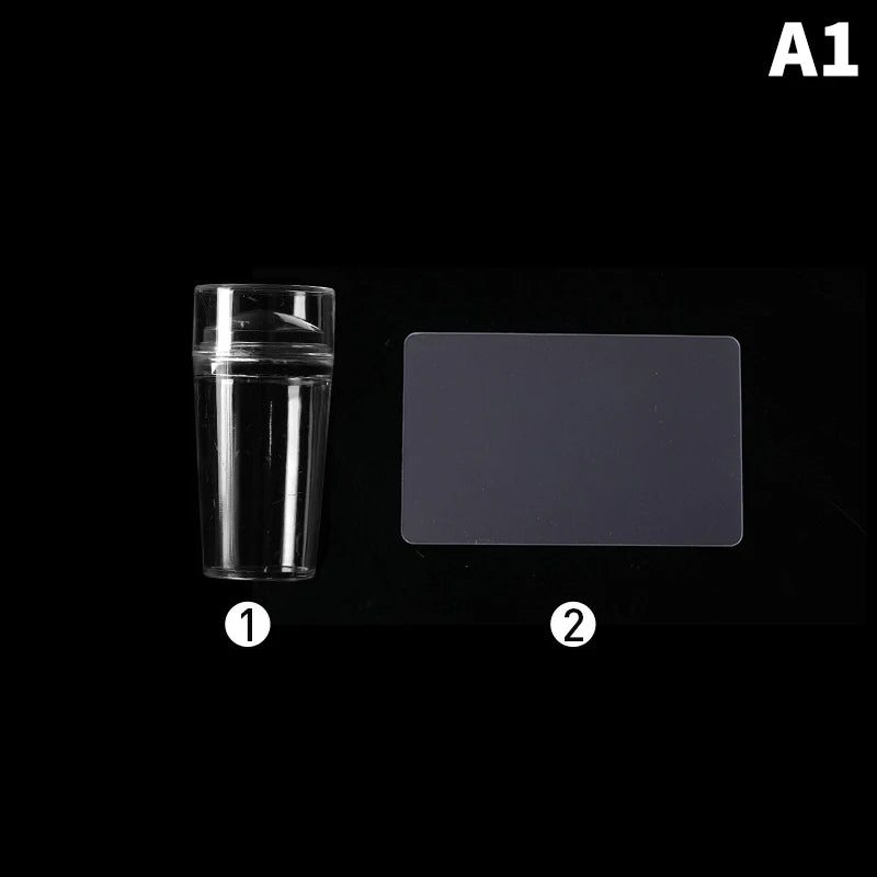 Silicone Nail Art Stamping Kit – Plate, Scraper & DIY Manicure