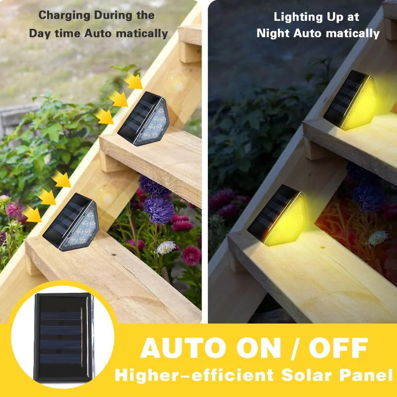 Solar Step Light 7 LED IP67 Waterproof Outdoor Stair Lamp