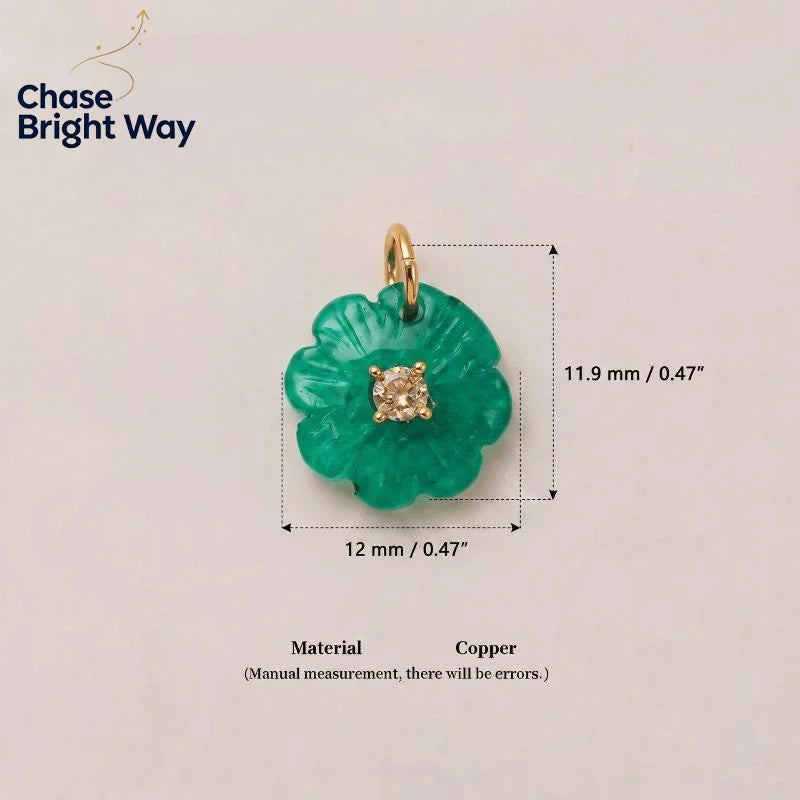 Resin Flower Zircon Charm Pendant – Colorful DIY Jewelry