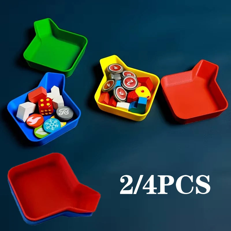 Colorful Game Chip Trays 2/4pcs – Portable Token & Coin Organizer