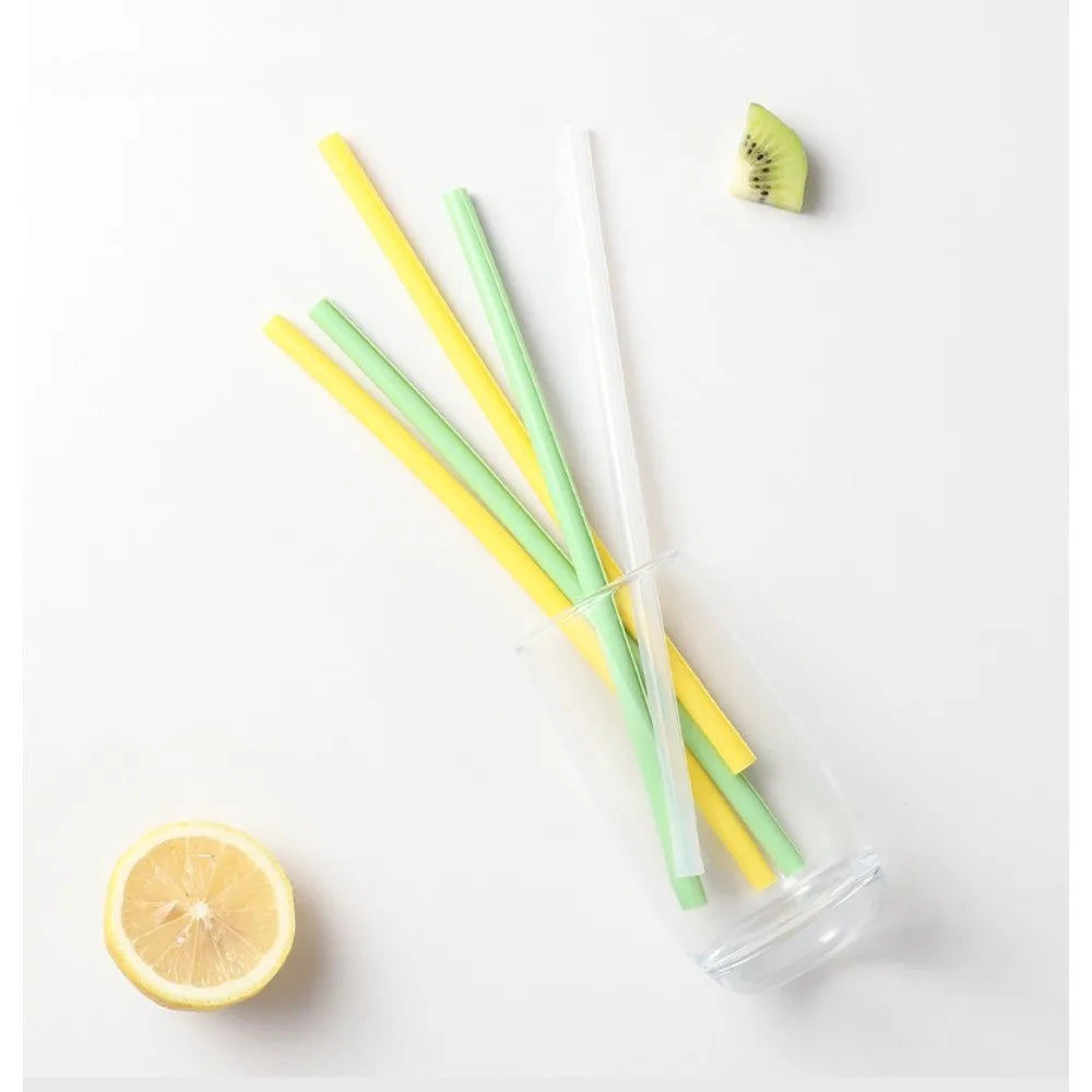 10-Pack Food Grade Silicone Straws – Foldable & Detachable