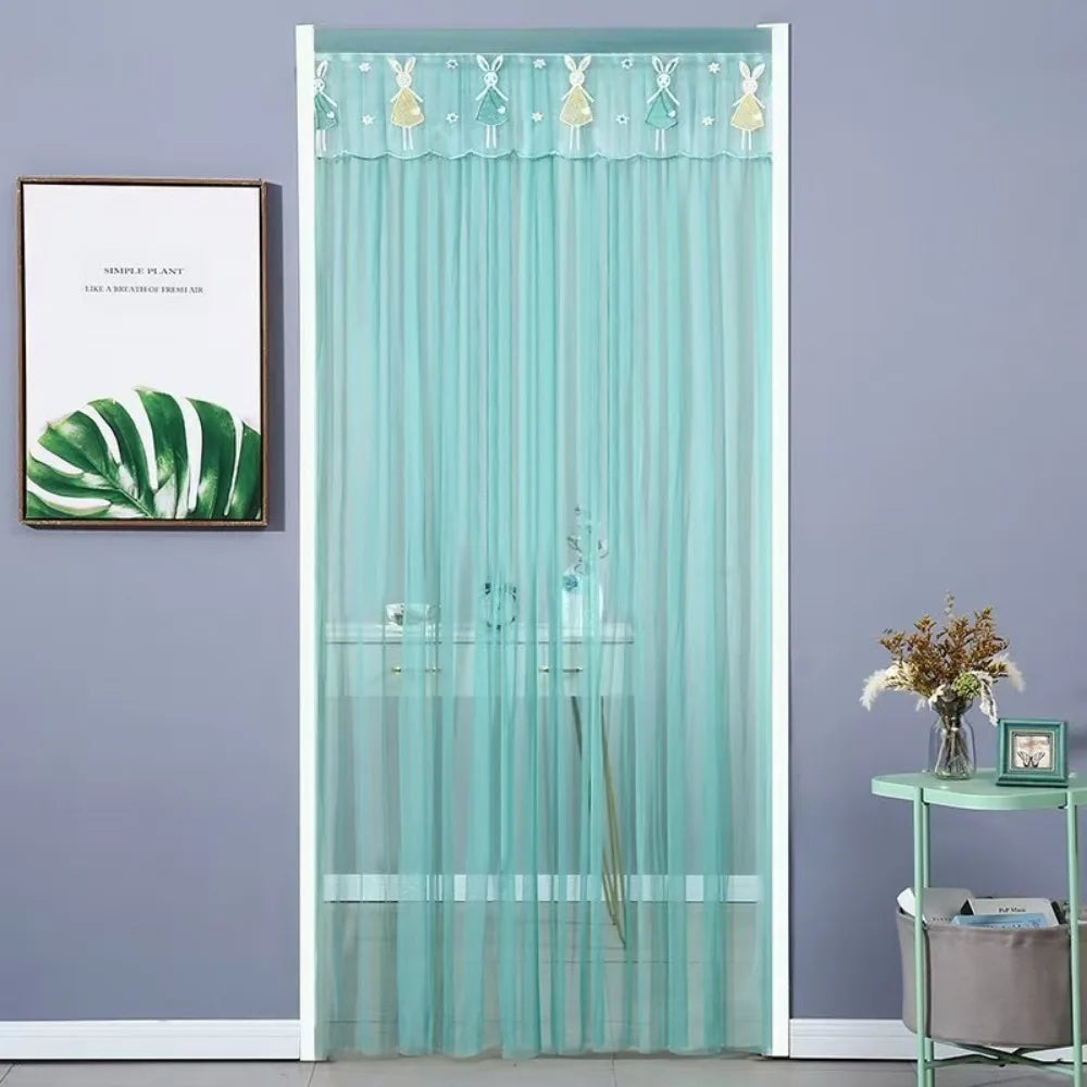 Self-Adhesive Screen Door Curtain – Lace Anti-Insect 100×200cm
