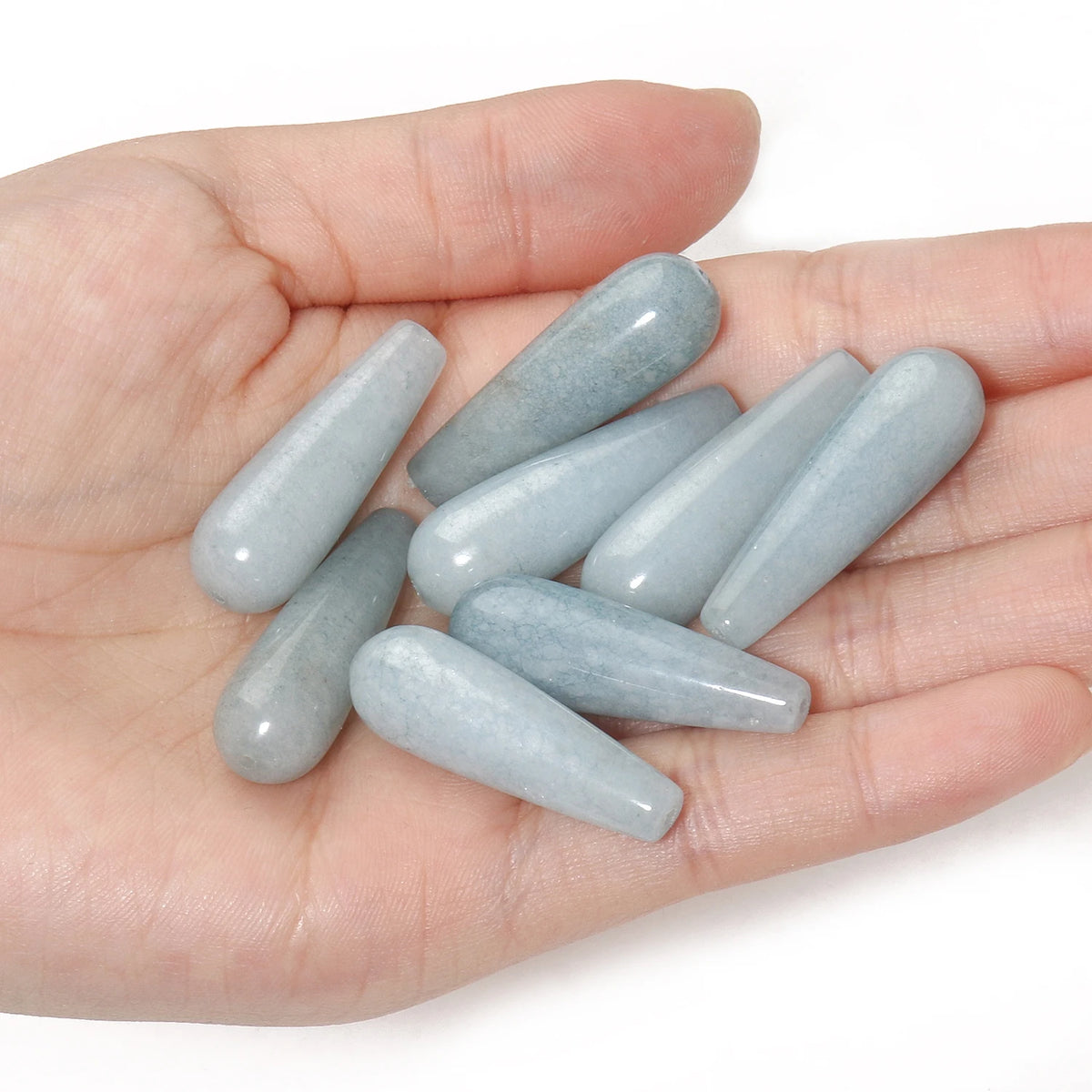 Water Drop Spacer Beads 10x30mm – Chalcedony Howlite DIY Jewelry
