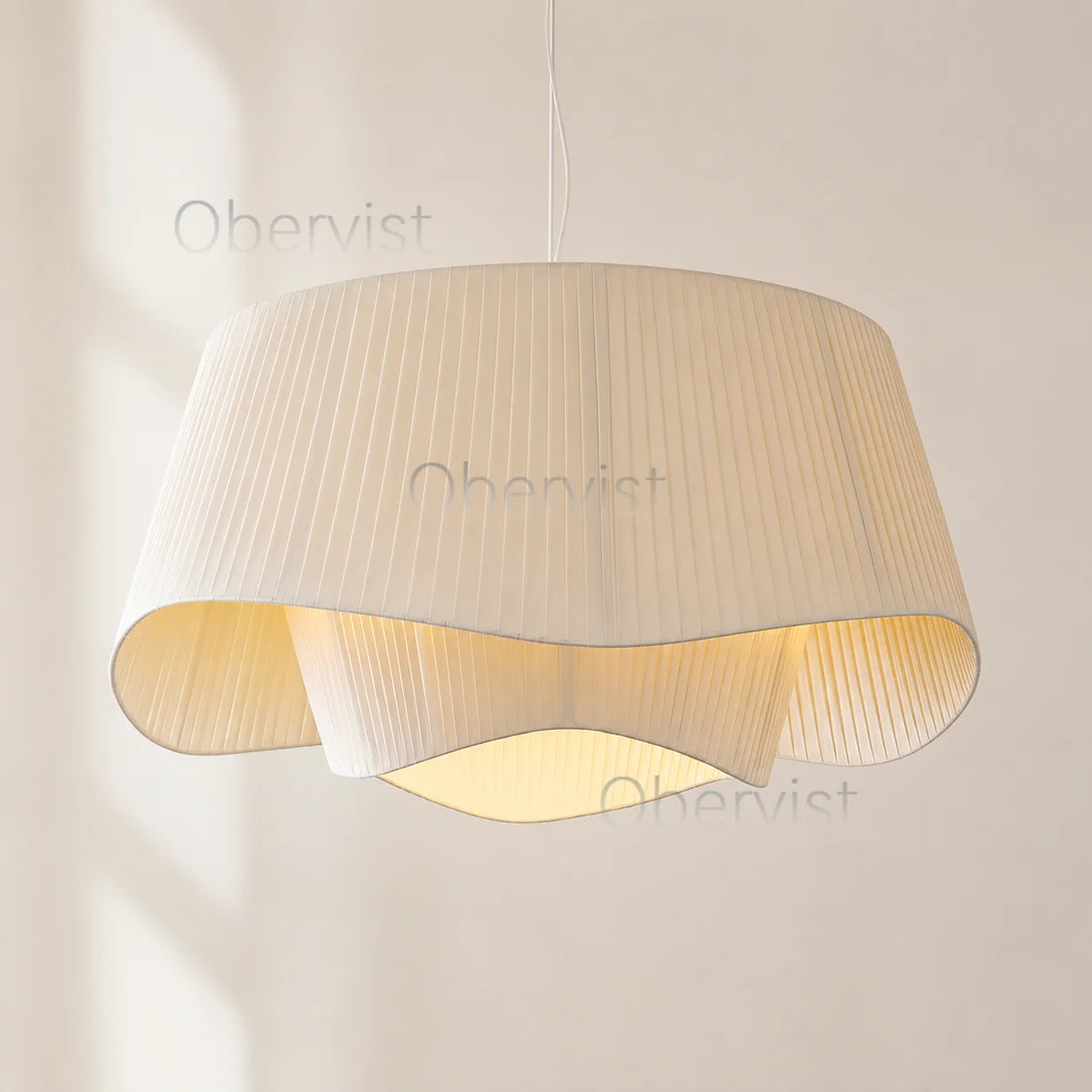 Wabi-Sabi Fabric Pendant Light | Nordic Cream Hanging Lamp