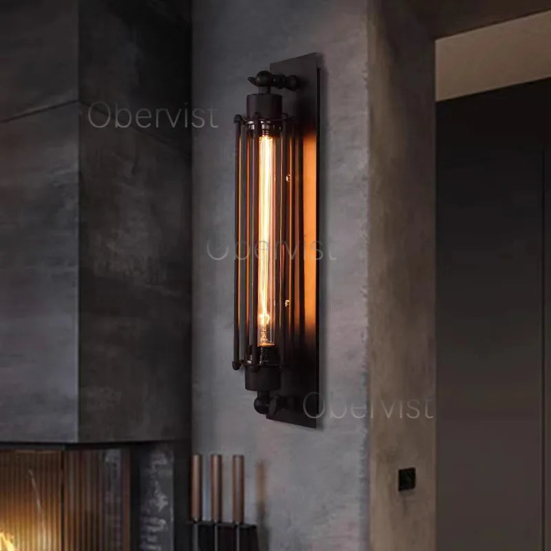 Retro Industrial Iron Wall Sconce – E27 LED Indoor Light