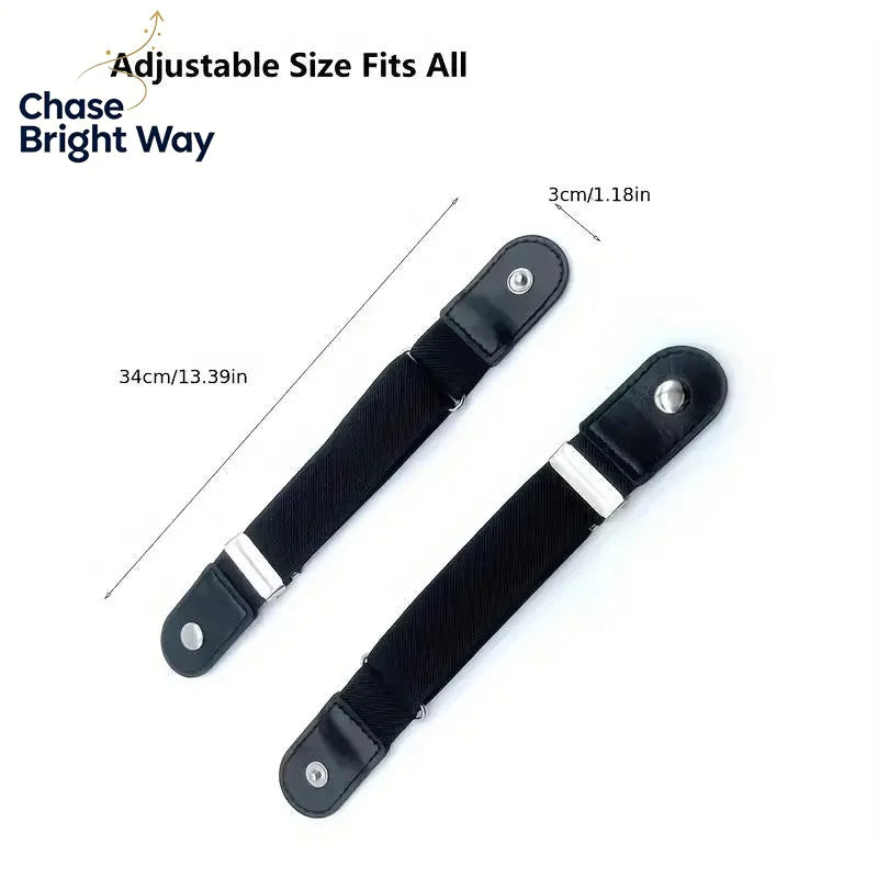 2-Pack No Buckle Elastic Stretch Belt – Unisex Adjustable Waist