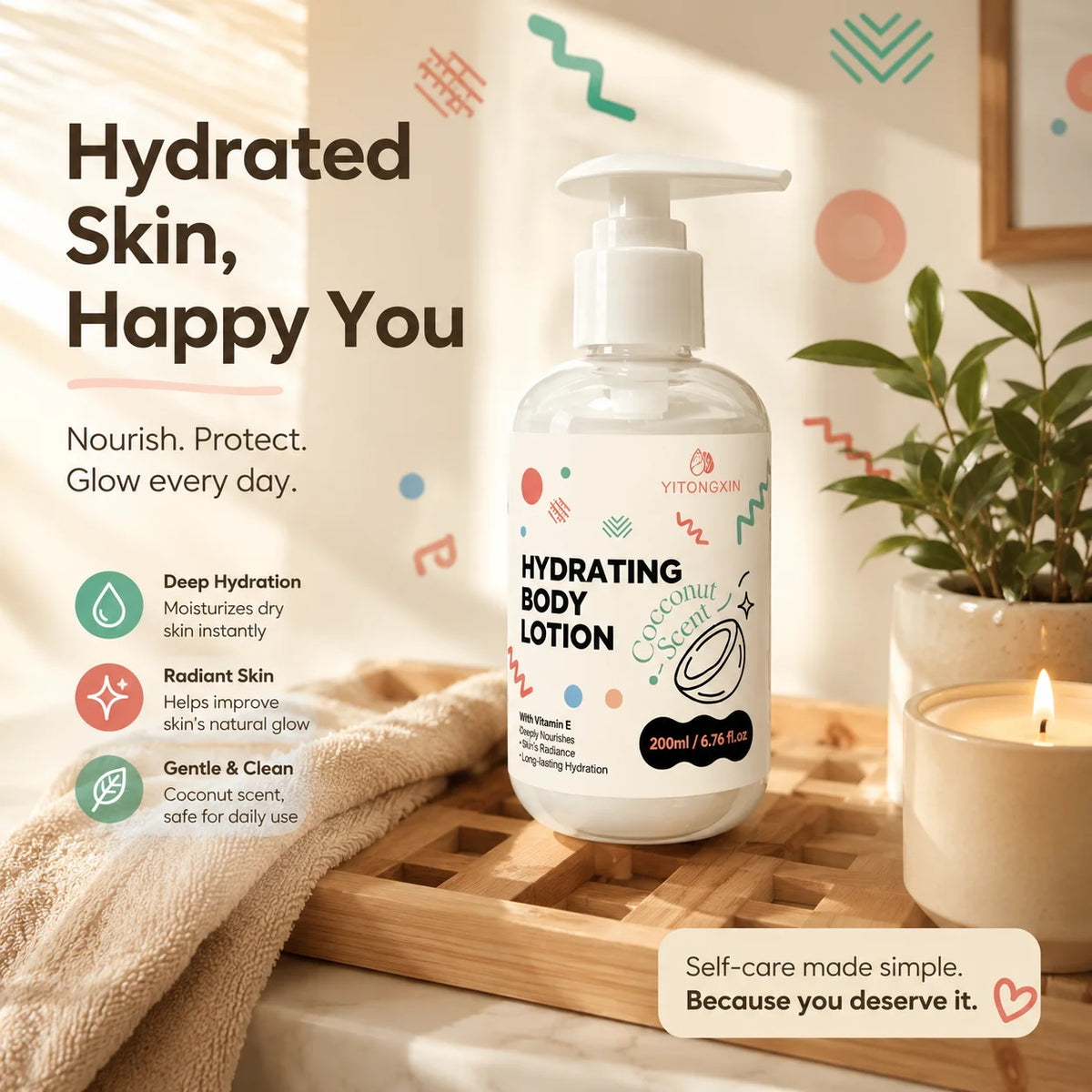 Vitamin E Coconut Body Lotion – Daily Moisturizing Cream 200ml