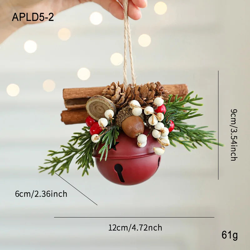 Vintage Christmas Hanging Ornaments – Bells, Antlers & Pinecones