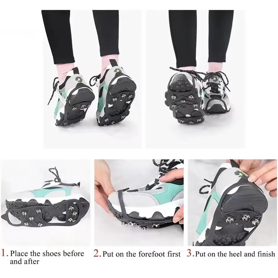 8-Tooth Ice Cleats Crampons – Anti-Slip Snow Shoe Covers
