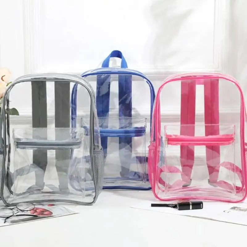 Transparent PVC Waterproof Backpack – Large Capacity Sports Bag