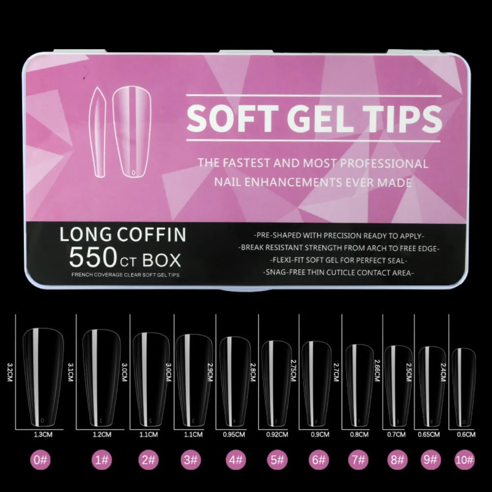 550 Pcs Nail Dual Forms – Oval Coffin Almond Square Molds