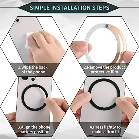 Magnetic Metal Ring Sticker for MagSafe & Car Phone Holder