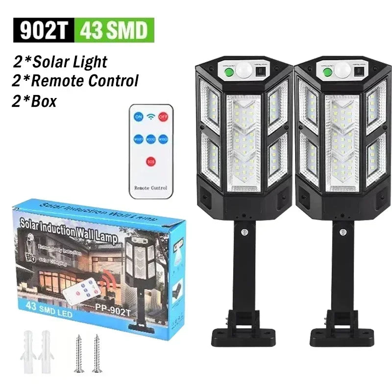 Solar Motion Sensor Wall Light – 108COB LED IP65 Outdoor