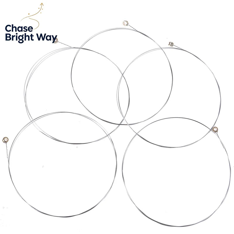 5-Pack E-1 Steel Strings for Acoustic Guitar – Bright Tone