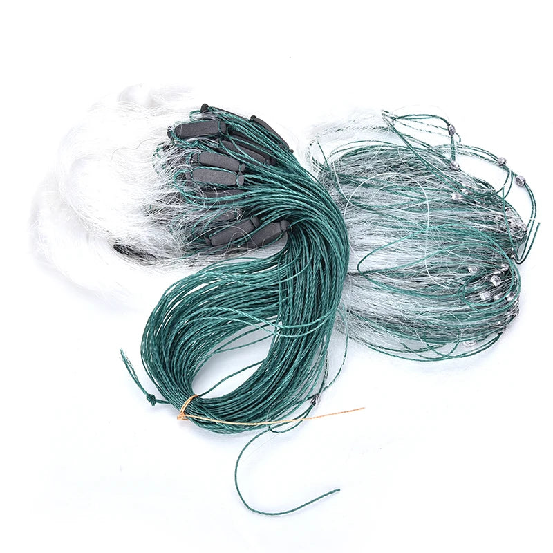 25m 3-Layer Monofilament Trammel Gill Fishing Net with Float