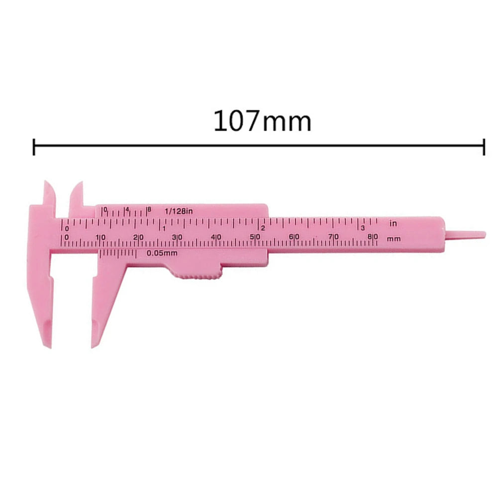 Rose Pink Sliding Caliper Ruler – Tattoo & PMU Measuring Tool