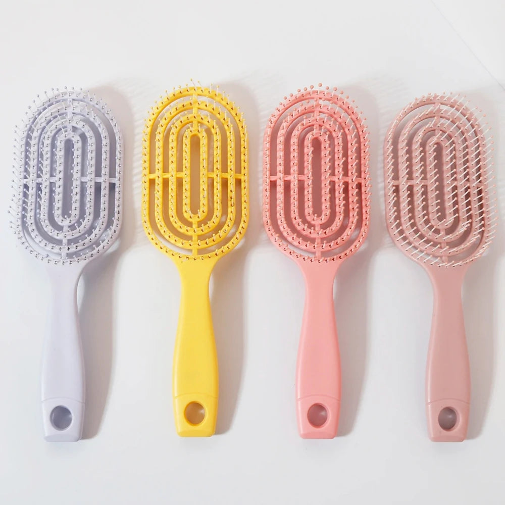 Oval Massage Comb – Elastic Loop Scalp Brush for Hair & Wigs