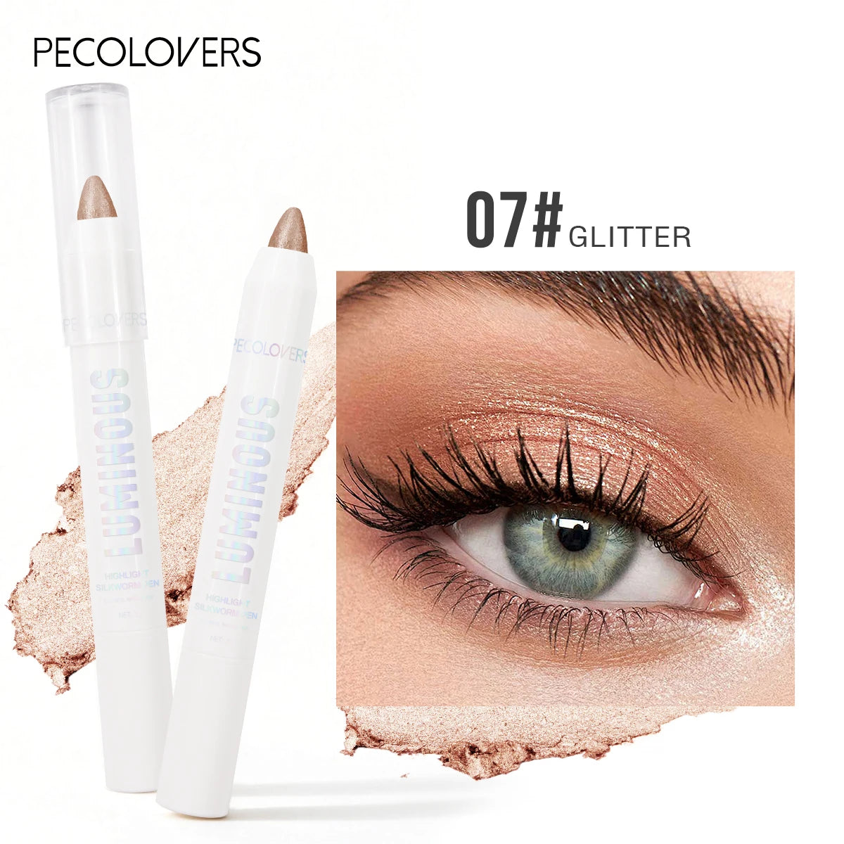 Pearl White Glitter Eyeshadow Pen – Brightening Shimmer Liner