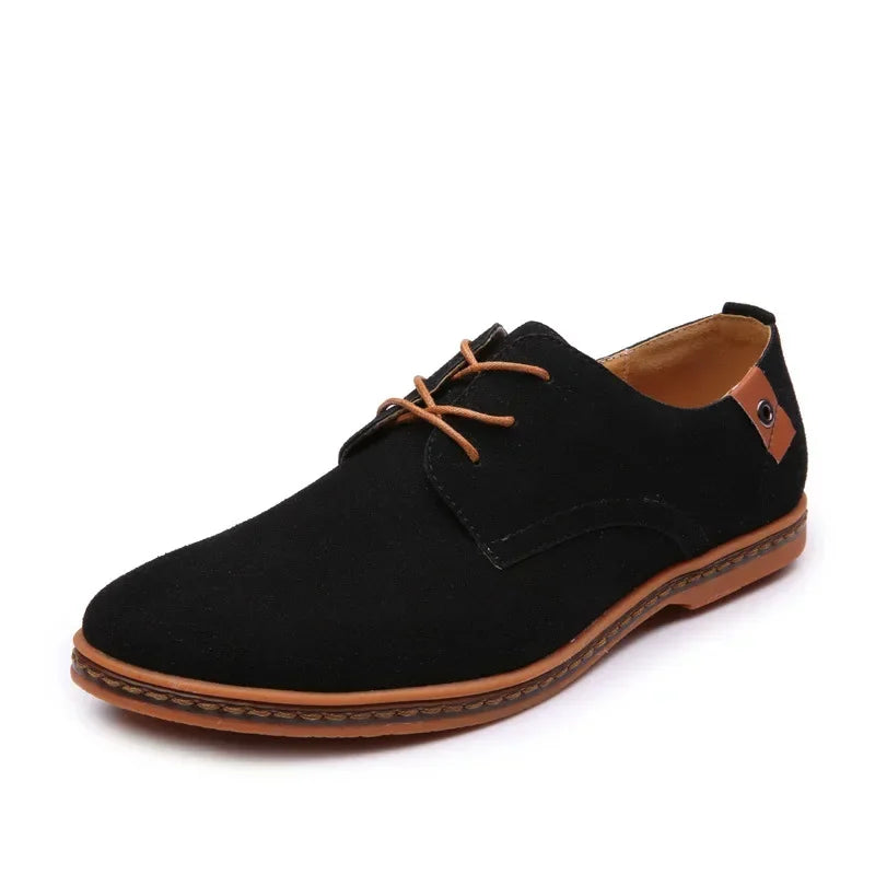 LEDP Men's Faux Suede Oxford Dress Shoes – Lace-Up Flats