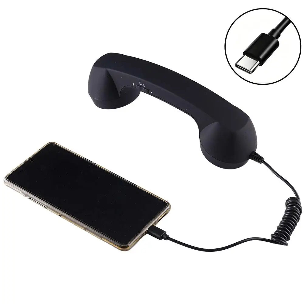 Retro Telephone Handset Type-C & 3.5mm Plug & Play Smartphone