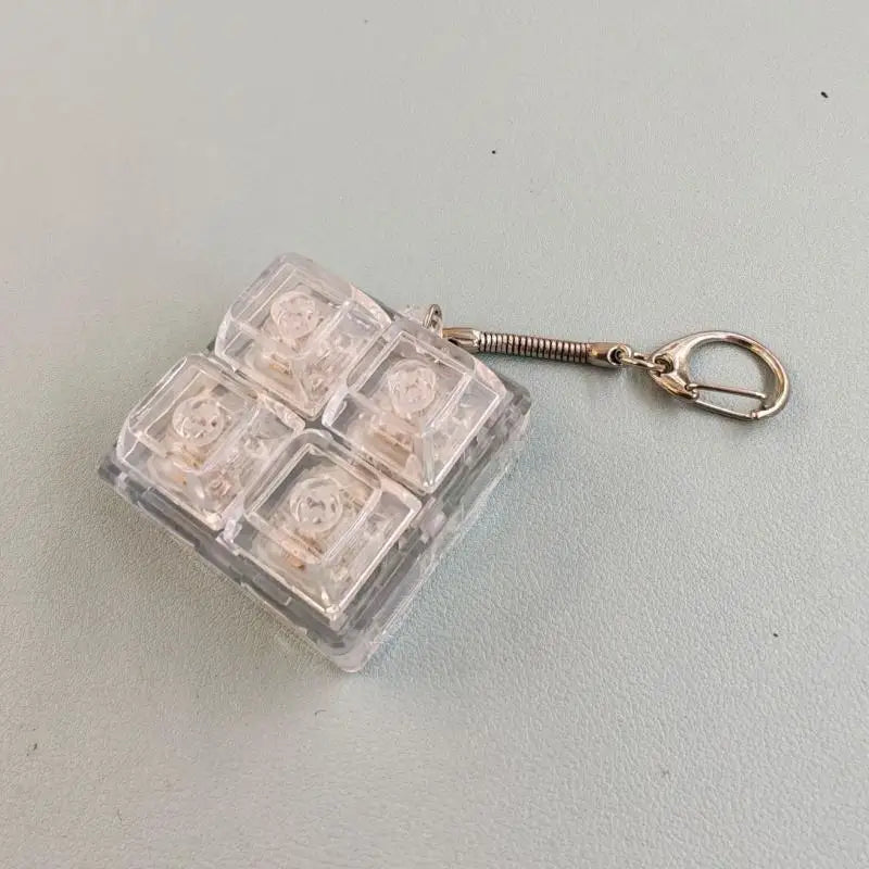Mini Keyboard Fidget Keychain – Crystal Keycap Sensory Toy