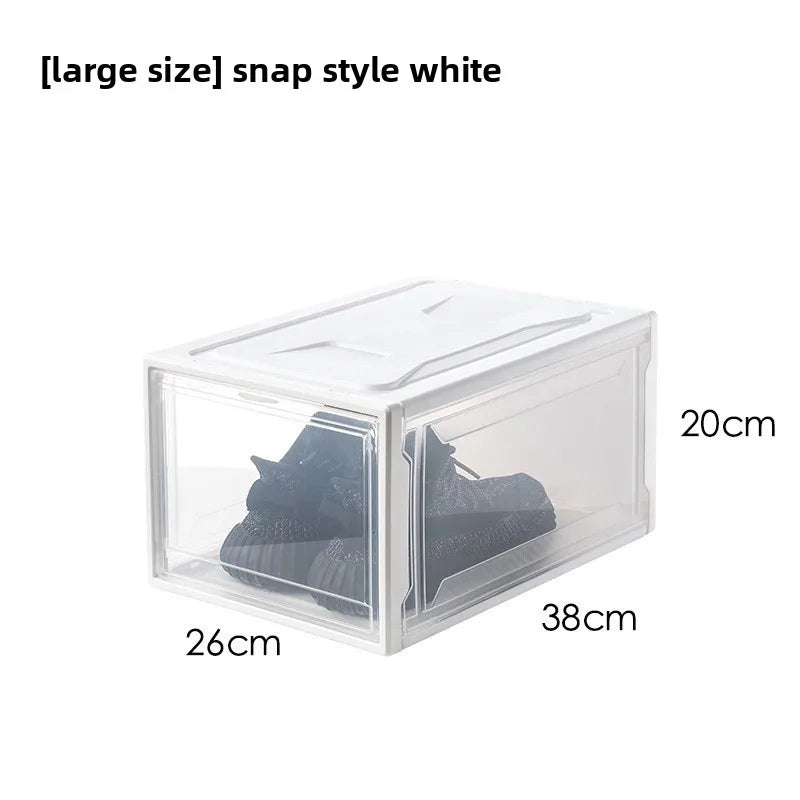Transparent Flip-Top Sneaker Display Box – Stackable Organizer