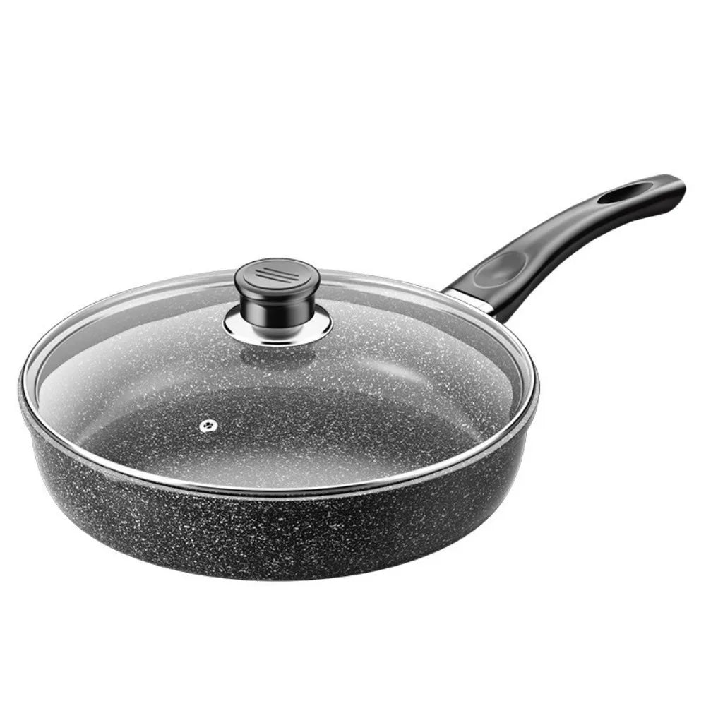Stone Nonstick Frying Pan with Glass Lid | 22–28cm Skillet