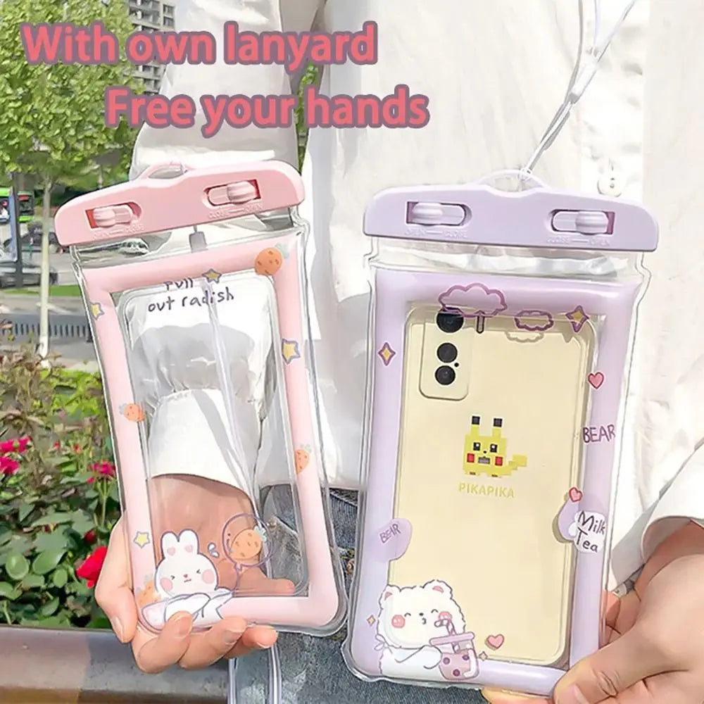 Waterproof Cartoon Rabbit Phone Bag – Shockproof Crossbody Case