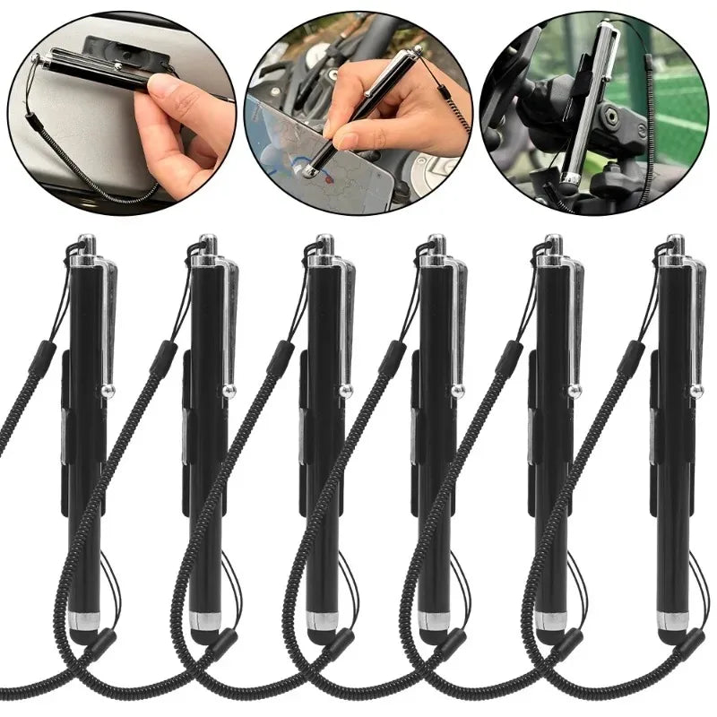Universal Capacitive Stylus with Spring Cable & Pen Clip