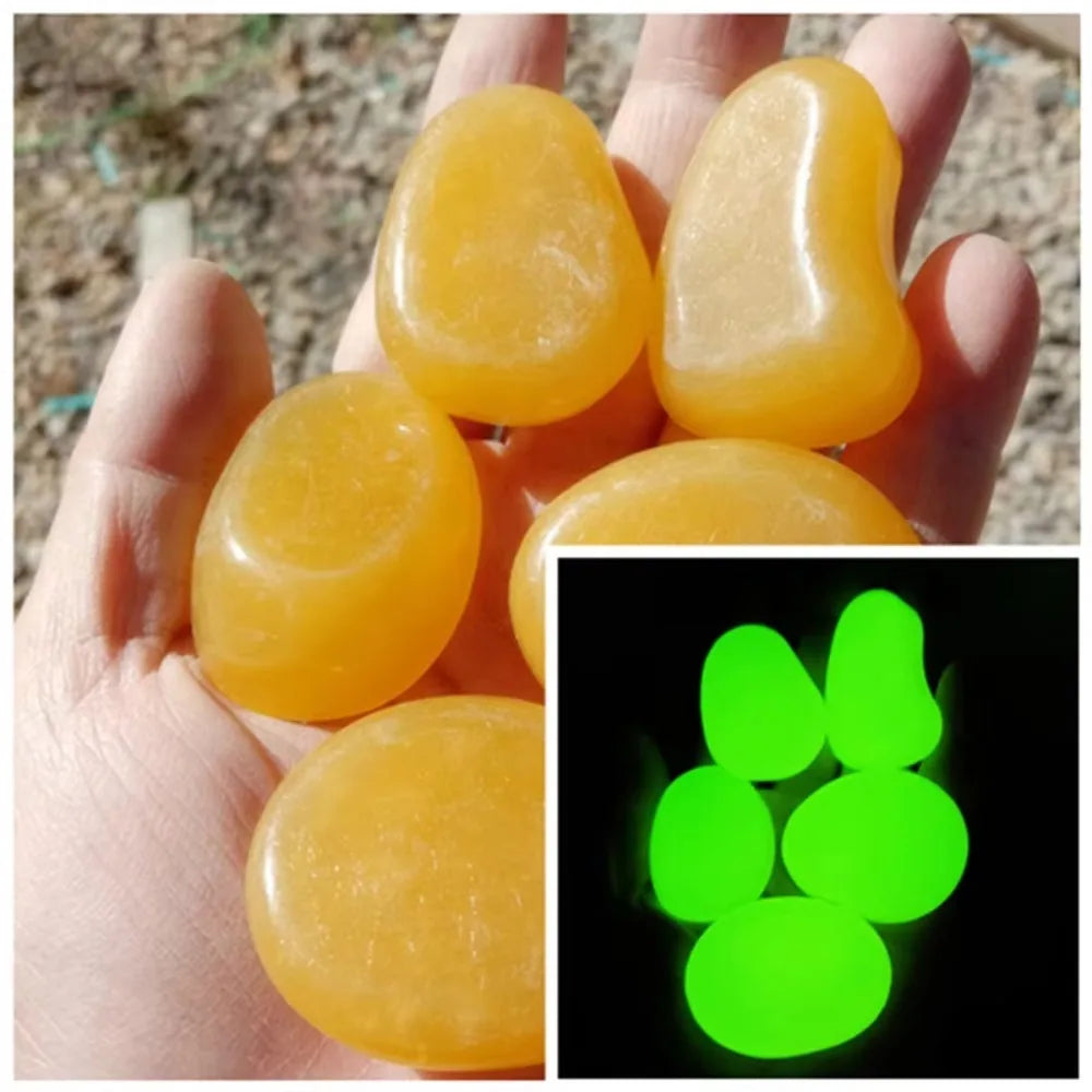 Glow in the Dark Garden Pebbles – 10 Resin Luminous Stones