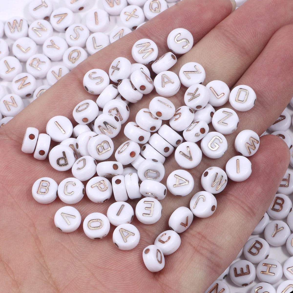 Pink Acrylic Letter Beads – Alphabet Spacer Beads for DIY Jewelry