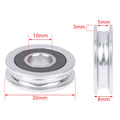 U-Groove Bearing Pulley 10×30×8mm Stainless Steel Guide Wheel