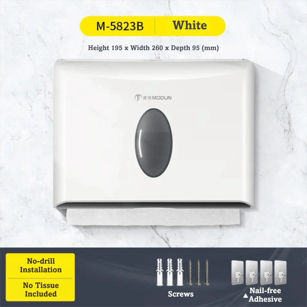 Wall-Mounted Tissue Dispenser Box – Punch-Free ABS Bathroom