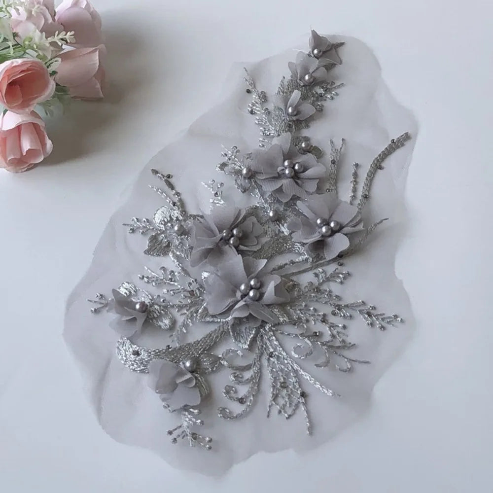 3D Sequined Floral Embroidery Patch – DIY Flower Appliqué