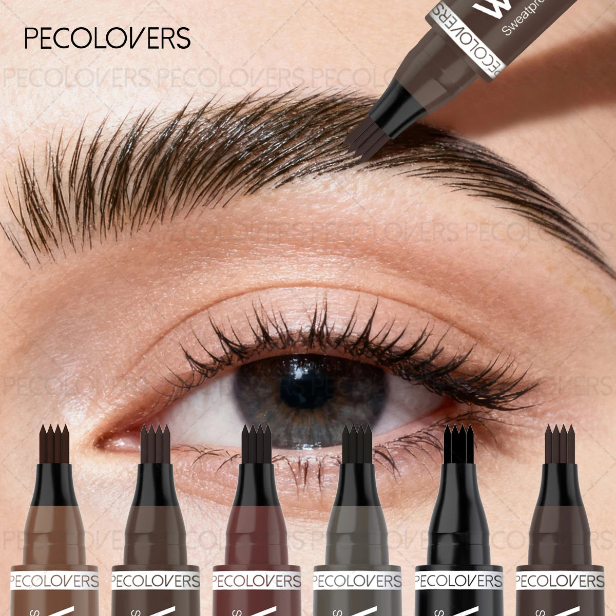SAMMY 4-Head Waterproof Eyebrow Pen – Long-Lasting Brow Pencil