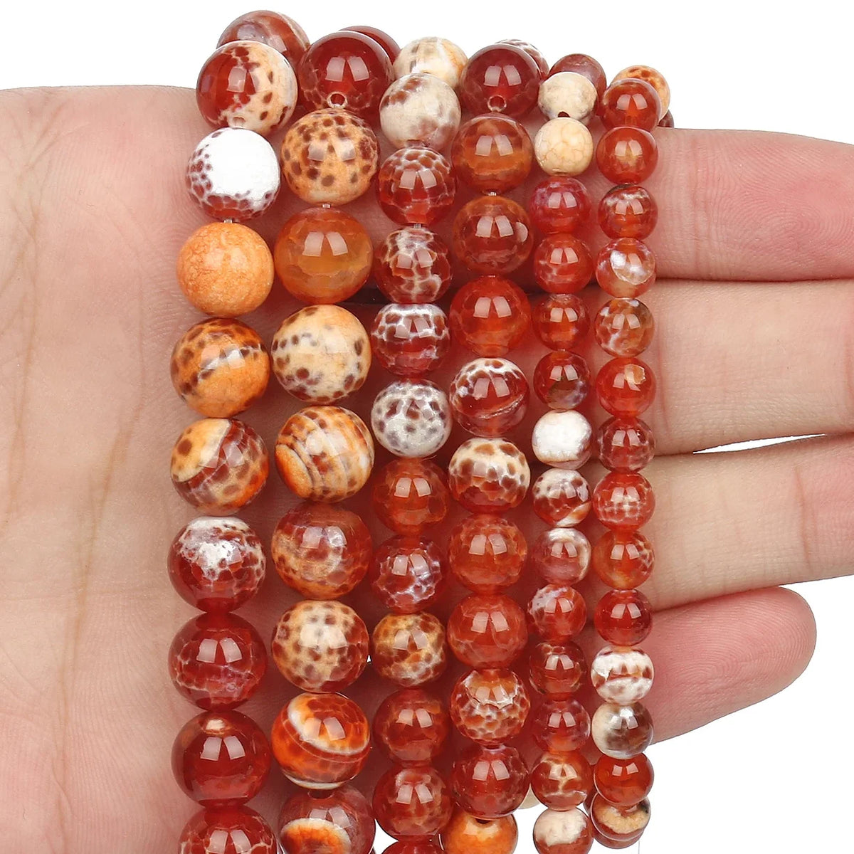 Yooperlite Fire Sodalite Round Stone Beads – 15" Jewelry Strand