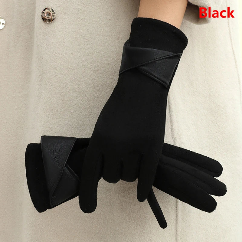 Women's Suede Touchscreen Winter Gloves – Warm Driving Gloves