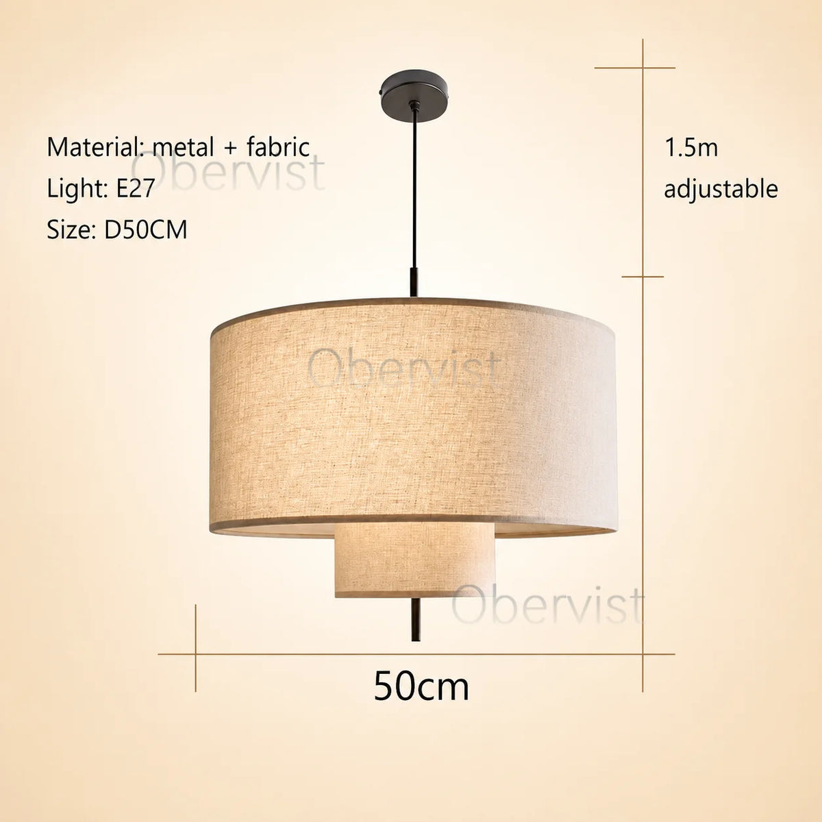 Wabi Sabi Fabric Pendant Light | Nordic Chandelier E27 LED