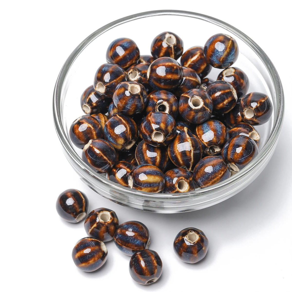 Pumpkin Watermelon Ceramic Beads 11mm – DIY Jewelry Making