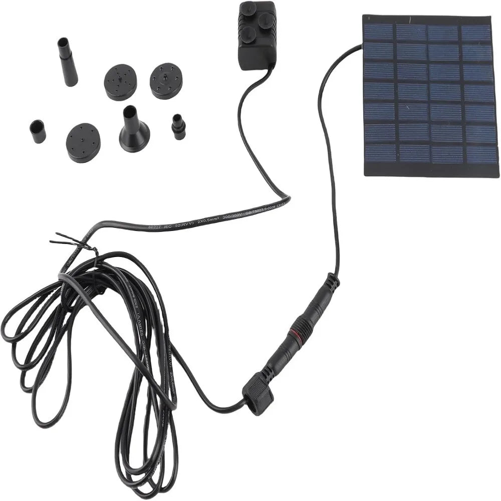 Solar Fountain Pump Kit – Adjustable Spray Heads, 160L/h