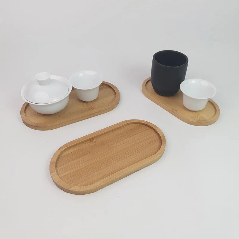 Japanese-Style Solid Wood Round Snack & Dessert Serving Plate