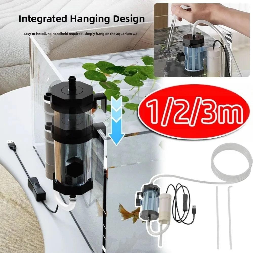 USB Aquarium Water Changer 280GPH – Vacuum Gravel Cleaner
