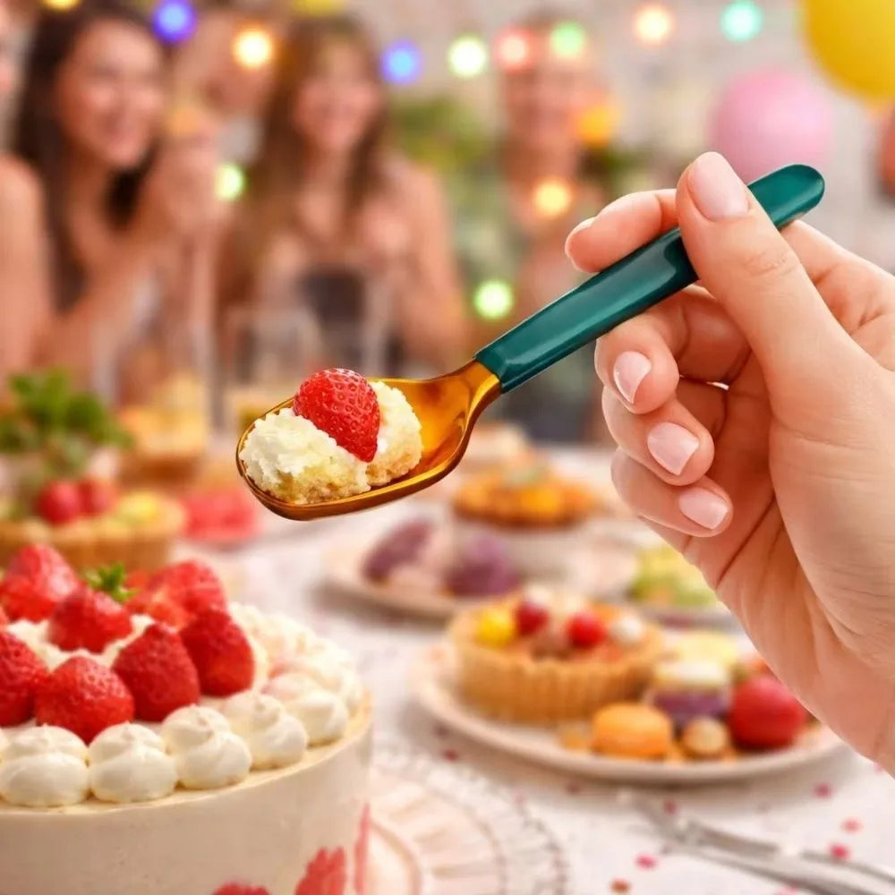 Colorful Borosilicate Glass Spoons – Coffee & Dessert Set of 3