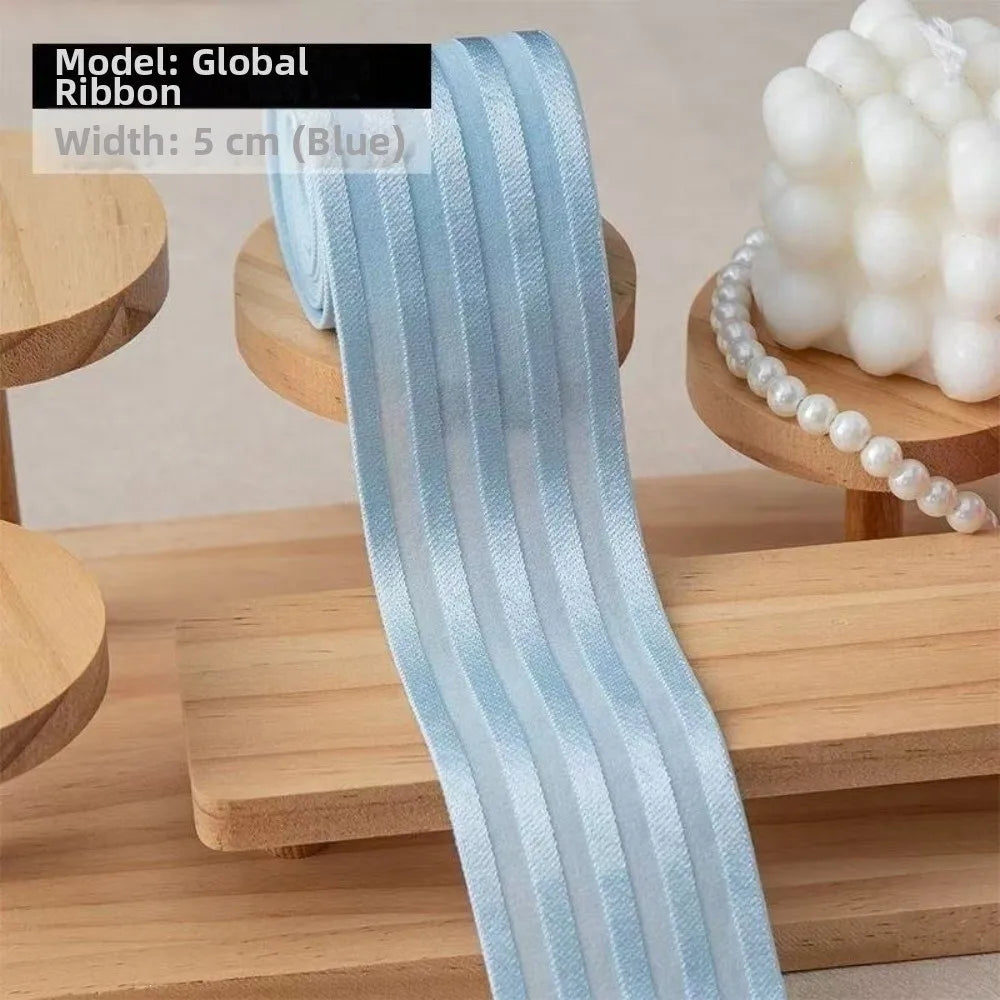 50mm Wide Elastic Webbing Band – Shiny 5-Rib Stretch Ribbon